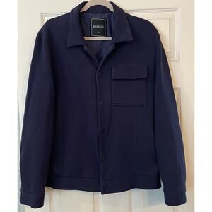 Blank NYC Jacket Men’s MED Navy Blue Twill Shacket Snap Button Chest Pocket